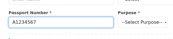 Step 1: Enter your passport number exactly as it appears on the bio data page (e